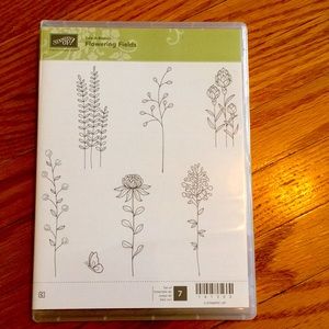$15 / 3 for $40 Stampin Up! New - Flowering fields Stamp Set (rubber)